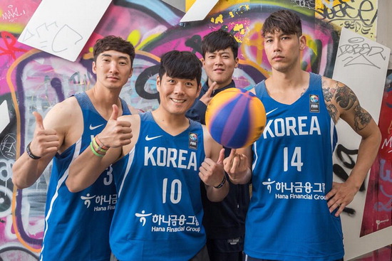 ▲ 국제농구연맹 월드컵에서 첫 승리를 따낸 한국 3대3 농구대표팀 . <FIBA 인터넷 홈페이지 캡처>
