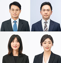 왼쪽 상단부터 시계방향. 백민 변호사, 이민우 변호사, 김유진 변호사, 원혜인 변호사