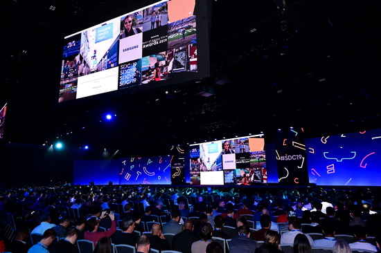 29일(현지시간) 미국 캘리포니아주 새너제이 컨벤션센터에서 ‘삼성 개발자 콘퍼런스 2019’가 진행되고 있다. <삼성전자 제공>
