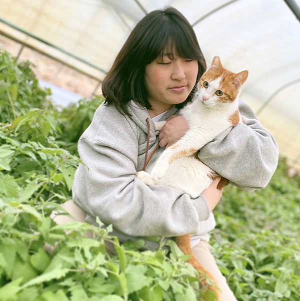 자신이 생산한 유기농 캣닙을 활용한 고양이 용품들을 선보이는 ‘고로롱’ 문현진 대표.
