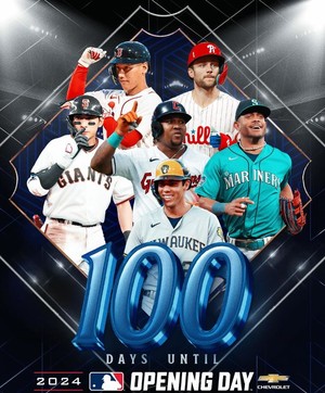 이정후를 앞세운 2024년 MLB 정규리그 개막 D-100 알림./MLB 인스타그램 계정 캡처.