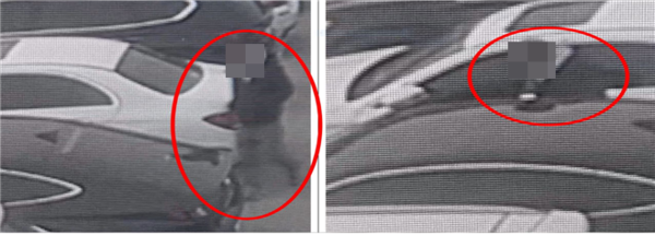 인천국제공항 제1여객터미널 주차장에서 빈차터는 A씨의 모습이 CCTV에 찍혔다. 사진= 인천경찰청 제공