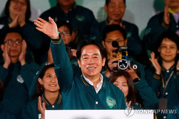 13일 치러진 대만 총통 선거에서 승리한 라이칭더 후보 /연합뉴스