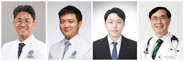 왼쪽부터 김용철 교수, 이오현 교수, 허석재 연구원, 정명호 교수.