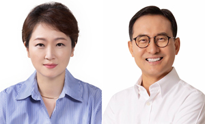 용인정 민주 이언주(왼쪽)·국힘 강철호 후보