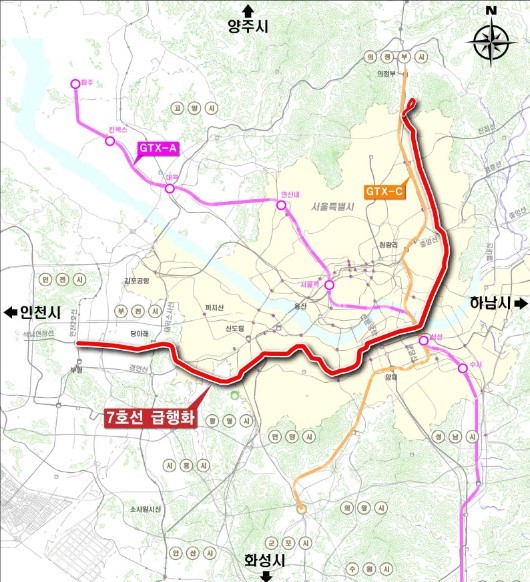 서울 지하철 7호선 급행 관련 보도 이미지